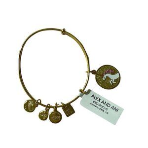 NWT Alex And Ani Gold Unicorn Charm Bangle Children's Miracle Network Hospitals